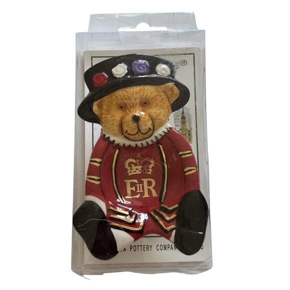 Tea Bag Tidy London Pottery LITTLE GEMS Queen Elizabeth Bear Trinket Bowl NEW - Picture 1 of 4